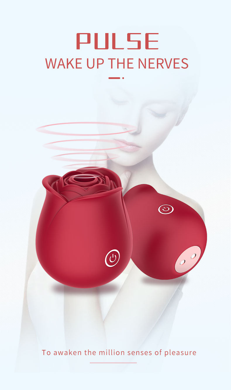 Red girl rose sucking device female teasing masturbation vibrating egg sex toy
