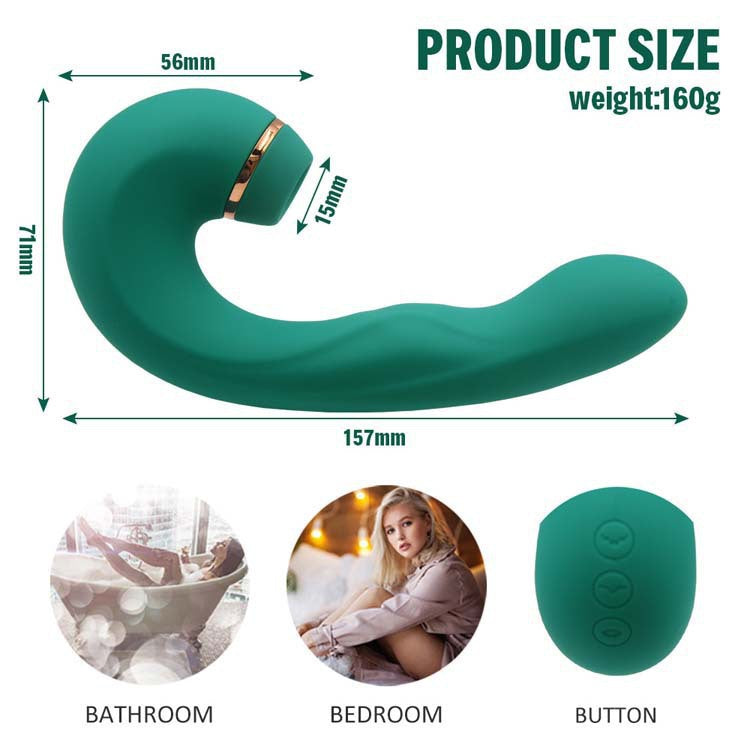 Emerald sucking, slapping, tongue licking vibrator, G-spot clitoris stimulation masturbation device