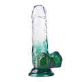 Two tone crystal TPE transparent simulated dildo