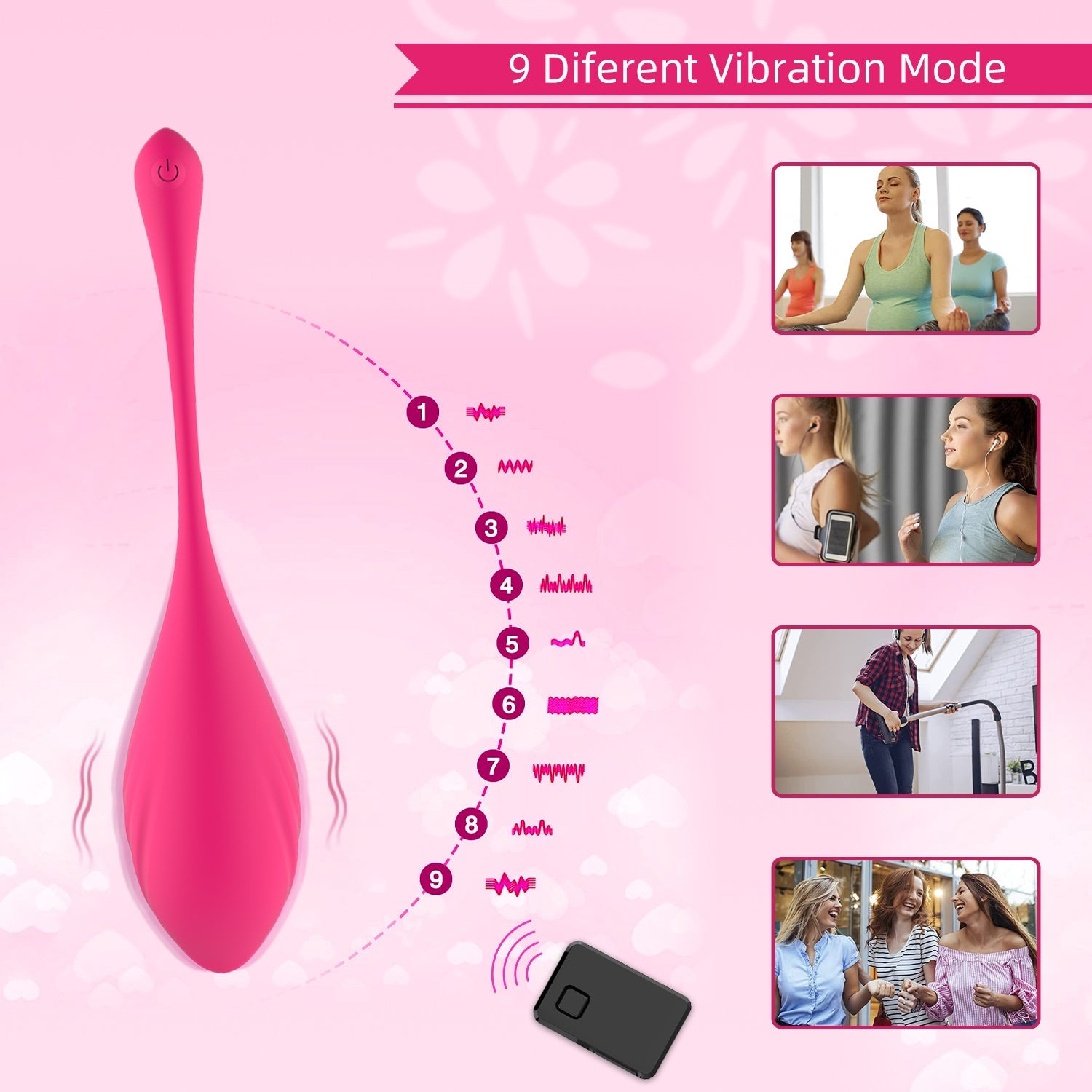 Remote control - you can use the mobile phone APP to vibrate the egg - Sexy-Fantasy